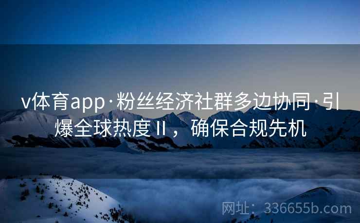 v体育app·粉丝经济社群多边协同·引爆全球热度Ⅱ，确保合规先机