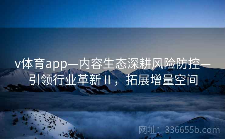 v体育app—内容生态深耕风险防控—引领行业革新Ⅱ，拓展增量空间