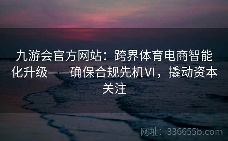 九游会官方网站：跨界体育电商智能化升级——确保合规先机Ⅵ，撬动资本关注