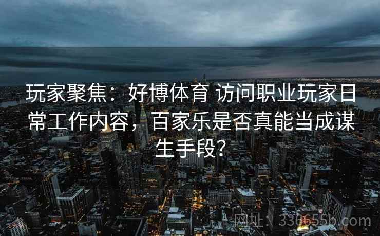 玩家聚焦：好博体育 访问职业玩家日常工作内容，百家乐是否真能当成谋生手段？