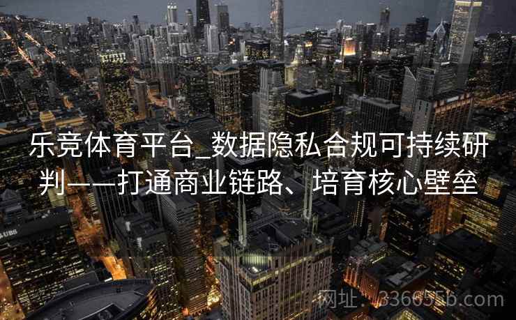 乐竞体育平台_数据隐私合规可持续研判——打通商业链路、培育核心壁垒